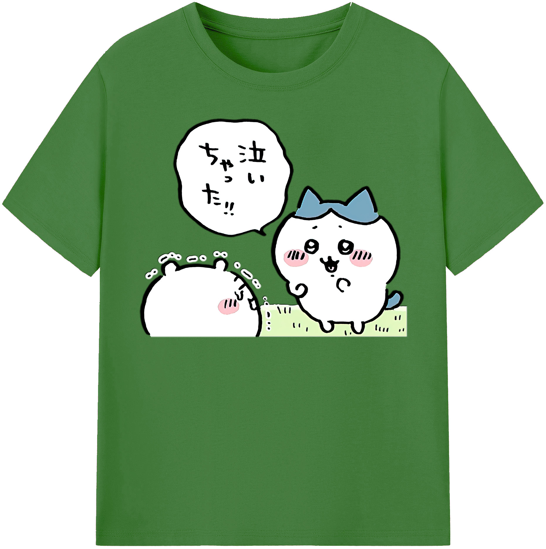 （画像用） ちいかわ ハチワレ Chii-kawa hachiware レディースカジュアルプリントTシャツ（綿100％）